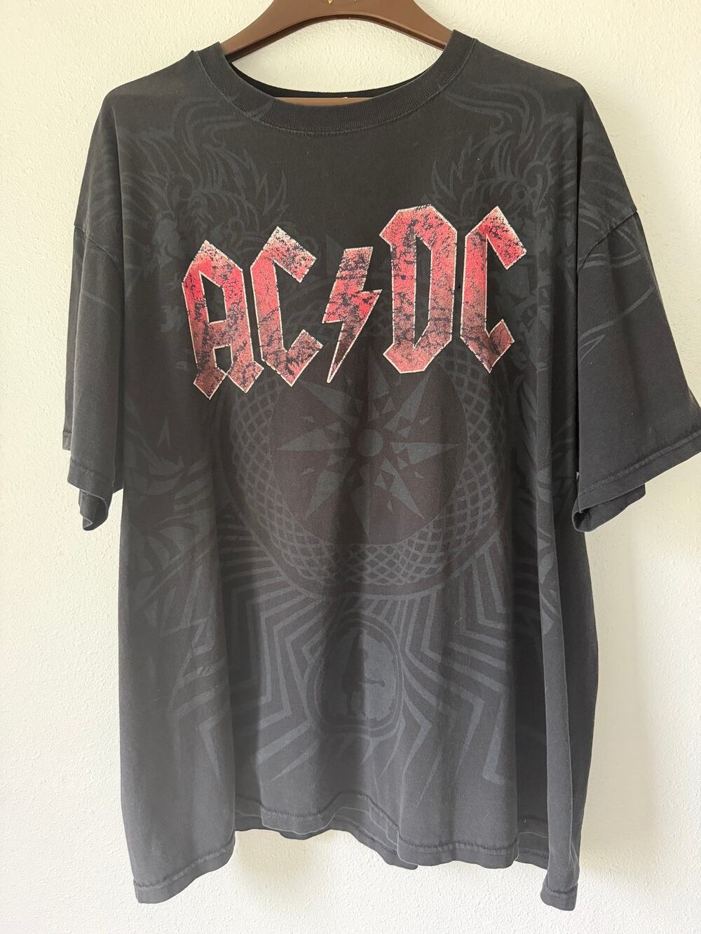 Black Short Sleeve ACDC Short Sleeve Band Graphic Tee Concert T-Shirt Mens 2X